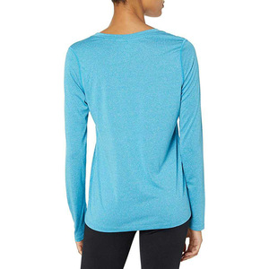 Camiseta Deportiva de Manga Larga de Secado Rápido para Mujer, Ligera, Transpirable, con Cuello en V, para Gimnasio y Yoga, con Logotipo Personalizado - Product Image 5
