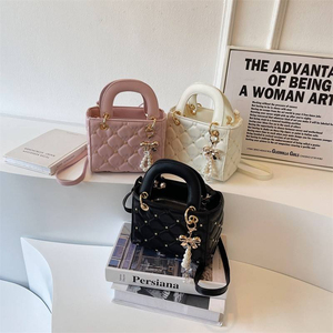 New Women's Handbags Women's High-grade Diamond Embroidery Pearl Portable Bucket Bag Single Shoulder Messenger Bag - Product Image 1