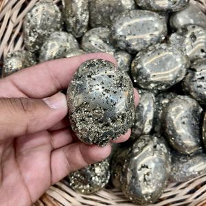 Piedra de Pirita Natural de Perú, Pulida, de Alta Calidad, 6cm, Ovalada, Cristal Curativo, Reiki, Meditación, Feng Shui, Venta al Por Mayor - Product Image 2