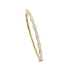 Diamond Bangle <b>Bracelet</b> 14k Solid Gold Pave Set Round Cut Lab Grown Double security lock Everyday Elegant <b>Cuff</b> Jewelry Wholesale - Product Image 1