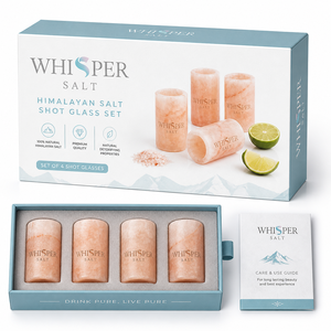Juego de Vasos de Sal Rosa del Himalaya Whisper Salt |   Vaso de Tequila de Sal Natural Ecológico de Diseño Moderno |   Hecho a Mano - Product Image 6