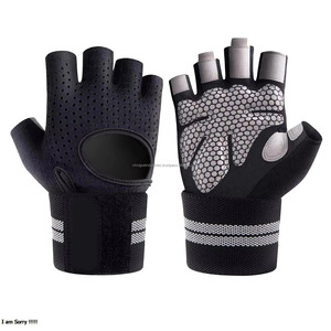 Gants de cyclisme unisexes à demi-doigts en polyester compatibles avec les écrans tactiles, fermeture à enfiler pour les sports de plein air, la gym et le fitness - Product Image 3