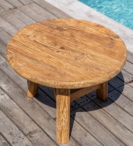 Ensemble de table basse Kenzo pour salon moderne, construction authentique en teck de qualité supérieure, meubles multifonctionnels circulaires pour l'exposition - Product Image 1