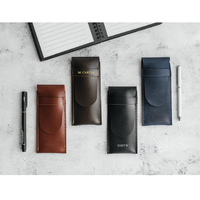 Étui à stylos en cuir véritable fait main Fountain, porte-crayons personnalisé, étui à stylos gaufré, accessoires de bureau pour hommes, cadeau, utilisation UV/numérique
