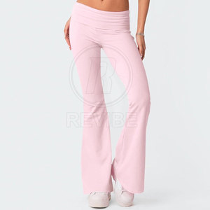 In Stock High Quality Yoga Women's <b>Flare</b> <b>Legging</b> Mid Waist Breathable Eco-Friendly Customizable Colors & Logo - Product Image 3