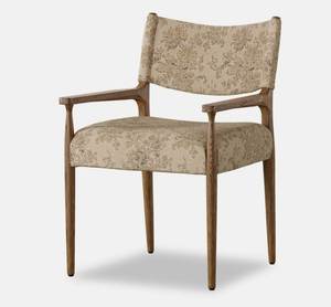 Midcentury Modern Upholstered <b>Dining</b> <b>Chair</b> with Wood Legs and Fabric Seat for Home Office and Hotel Use - Product Image 3
