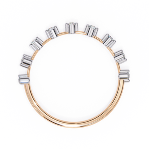 Bague ouverte céleste sertie de diamants baguette et de pierres brillantes rondes, bijou de luxe de créateur, pièce maîtresse de joaillerie fine - Product Image 5