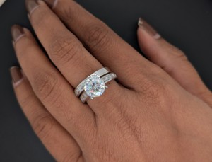 2.20 Ct Lab Grown Diamond Vintage Luxury Engagement <b>Ring</b> <b>Set</b> 14K White <b>Gold</b> IGI Certified Wedding & Anniversary Gift - Product Image 4