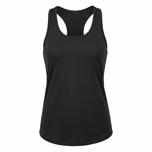 Débardeur de sport dos nageur respirant sans manches pour femme noire, idéal pour la course et le fitness - Product Image 3