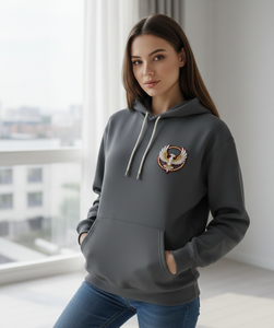 Sweat à capuche gris anthracite épais personnalisé avec broderie premium Phénix, drapeau – Marques streetwear professionnelles 3D - Product Image 4