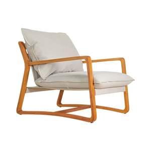 Fauteuil lounge en teck de qualité supérieure avec coussin confortable pour salon et espaces d'accueil - Product Image 2