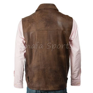 เสื้อกั๊กหนังบุสองชั้นสำหรับผู้ชาย, เสื้อกั๊กหนังแขนกุดสำหรับฤดูหนาว - Product Image 4