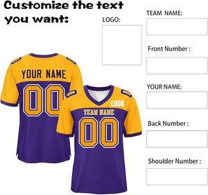 Camiseta de Práctica de Fútbol Americano Personalizada para Hombre, Talla Adulto, Manga Corta, Cuello en V, Malla Transpirable, Talla Grande, 100% Poliéster - Product Image 3