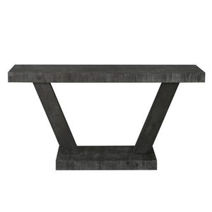 Armadio portaoggetti da 60 pollici Vintage in legno a 2 livelli con impiallacciatura solida con Design rustico per ingresso per divano da soggiorno - Product Image 6
