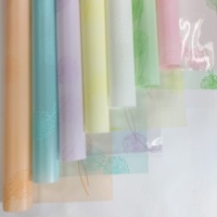 Papier d'emballage pour bouquet de fleurs de luxe, imprimé sur mesure en résine, imperméable, recyclable, film Bopp, feuilles d'emballage cadeau floral