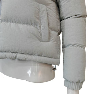 Wholesale Custom Unisex Cropped Puffer Jacket, Hooded Padded <b>Winter</b> <b>Coat</b> with Front Pockets, Stylish <b>Warm</b> Outerwear for Women - Product Image 6