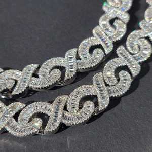 Cadena Cubana de Plata 925 con Incrustaciones de Moissanita de 14MM, Estilo Hip Hop, Chapada en Rodio/Oro/Oro Rosa - Product Image 4