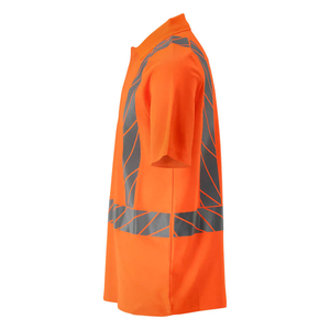 Customized <b>Orange</b> 100% Polyester High Visibility Quick Dry Workwear T-Shirt Reflective Safety <b>Polo</b> Shirt - Product Image 4