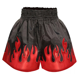 Wholesale Men's Sport Muay Thai Boxing Shorts <b>Red</b> Black Color Breathable Quick Dry Adult's Boxing Academy Trunks - Product Image 5