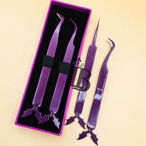 Meilleures Offres Pinces à Cils pour Extensions de Cils Design Mink Bottom Design Personnalisé Pinces à Cils Violettes pour Extensions de Cils Emballage Personnalisé - Product Image 1