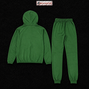 Conjunto Deportivo para Hombre con Capucha Verde, Sudadera con Cierre Completo y Pantalones, Color Sólido, Transpirable, de Poliéster y Algodón, para Otoño - Product Image 6