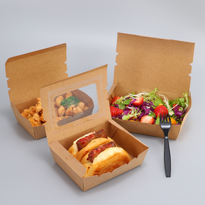 Cajas de Papel Kraft Personalizadas para Alimentos, Rectangulares, Autoarmables, Desechables, para Ensaladas y Comidas - Product Image 1