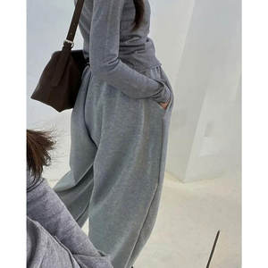 Pantalones deportivos holgados de estilo urbano para mujer con cordón y cintura elástica, joggers casuales de moda - Product Image 2