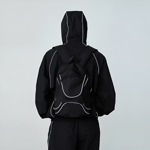 Conjunto Deportivo de Hombre de Alta Calidad, Chaqueta Cortavientos y Pantalones con Capucha, Tejido Transpirable, para Correr, Tallas Grandes, Ropa Casual Urbana, OEM - Product Image 3