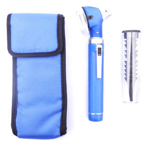 Otoscope à fibre optique en acier inoxydable rose, format de poche, kit de diagnostic ORL, outil médical portable pour examen des oreilles, lumineux - Product Image 1