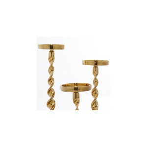 ชุดเชิงเทียนโลหะสีทองแบบเกลียว 3 ชิ้น ดีไซน์เกลียววนสุดพิเศษ สำหรับตกแต่งบ้านหรูหราและงานแต่งงาน ราคาโรงงาน - Product Image 5