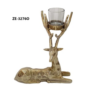 Porte-bougie en forme de tête de cerf dorée, décoration de table en métal en forme d'animal pour la maison, décoration de Noël, résistant à la chaleur - Product Image 6