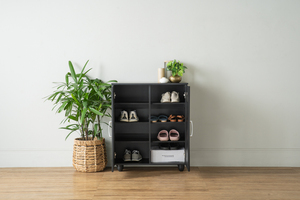 Modern Walnut Compact Wooden Cabinet Double <b>Door</b> Low Level Storage for Apartment Rental Property and Hallway Walkway <b>Stand</b> - Product Image 6