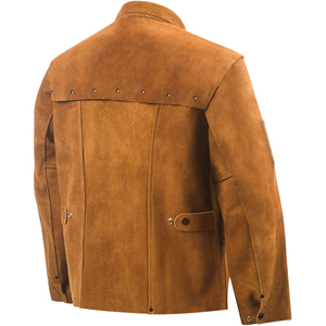 Chaqueta de Trabajo de Cuero para Soldadura, Talla Grande, Resistente al Fuego, de Cuero Vacuno Reforzado, Ropa de Seguridad para Soldador - Product Image 3