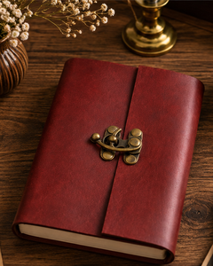 Carnet en cuir de qualité supérieure avec serrure métallique |   Carnet de notes vierge pour les voyages, le dessin, le bureau et les cadeaux, usage personnel et professionnel - Product Image 1