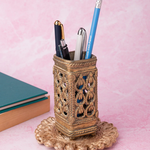 Brass Pencil Stand <b>Simple</b> Home Decoration Top Designer Customized Brass Pen Holder Decorative <b>Desk</b> Organize Pen Jar - Product Image 1
