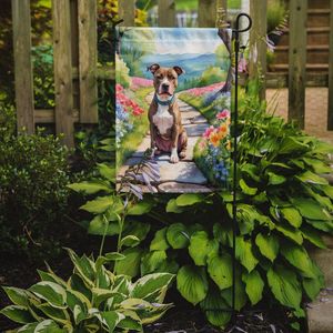 Pit Bull Terrier primavera camino jardín bandera Multicolor buzón decorativo patio Banner para Patio ilustraciones y camas de flores tamaño pequeño - Product Image 2