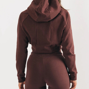 Fabricante Profesional de Sudaderas Cortas con Capucha para Mujer, en Stock, Sudaderas Cortas Personalizadas de Felpa para Mujer - Product Image 5