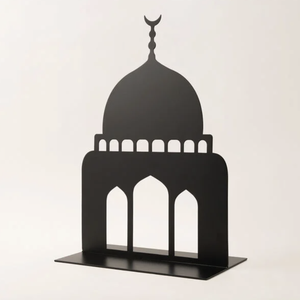 Elegante Centro de Mesa Decorativo de Metal con Acabado Dorado y Negro para Mesa de Comedor y Sala de Estar, Decoración para Ramadán - Product Image 6