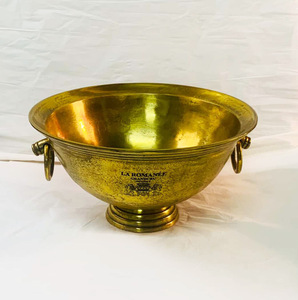 Bol à champagne en laiton antique, refroidisseur à vin en aluminium avec poignées en anneau, finition or royal, pour bar, mariage, fête - Product Image 4