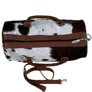 Wholesale genuine cowhide leather hair on travel bags custom logo supplier OEM premium fashion <b>luggage</b> bag for sale in low price - Product Image 3