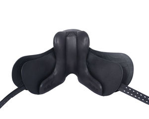 Silla de Doma Inglesa de Cuero Negro con Estructura de Madera, Herrajes Niquelados, Correas de Estribo Ajustables, Equipo de Equitación Cómodo - Product Image 4