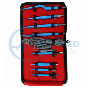 Ensemble de pinces bipolaires à baïonnette européennes certifiées CE, 9 pièces, revêtement bleu avec câble en silicone, instruments chirurgicaux réutilisables - Product Image 4