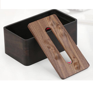Boîte à mouchoirs en bois noir, design artisanal, prix abordable pour la décoration de votre maison et de votre hôtel, et support à mouchoirs. - Product Image 2