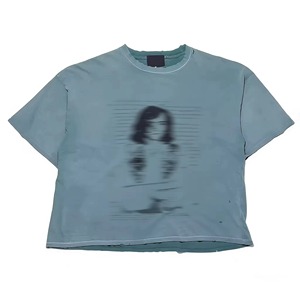T-shirt graphique vintage délavé pour streetwear personnalisé, en coton tricoté 260g, coupe ample, effet usé, délavé soleil, délavé à l'acide, épaules tombantes - Product Image 6
