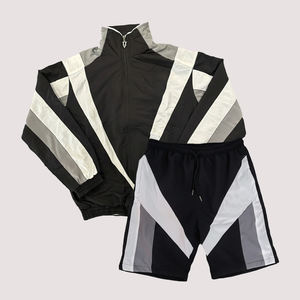 Conjunto Deportivo Personalizado Transpirable para Correr, Chaqueta Cortavientos Ligera de Nailon y Poliéster Vintage para Hombre, con Bloques de Color - Product Image 3