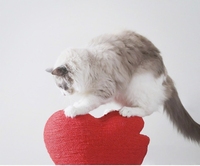 Plateforme d'escalade pour chat d'intérieur en jute naturelle, moderne, classique, mignonne, en forme de cœur, durable et compacte, vente en gros de fournitures pour animaux de compagnie