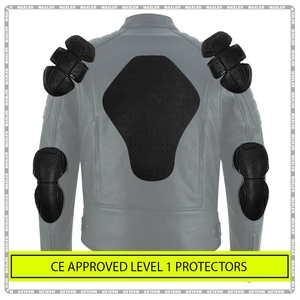 Chaqueta de moto de cuero aprobada por la CE a prueba de viento para hombre, ropa deportiva duradera para todas las estaciones para montar y andar en bicicleta - Product Image 3