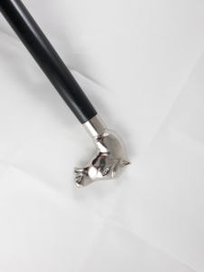 Bastón de madera con incrustaciones de latón, cuencos de hilo floral y gato caprichoso, diseños de cerámica y madera hechos a mano para artesanos de AYAANS - Product Image 3