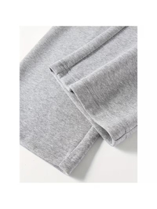Pantalon de survêtement gris pour homme, coupe large, taille élastique, décontracté, en polyester/coton, imperméable, écologique, respirant, poids moyen, style automne - Product Image 5