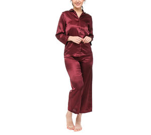 Pyjama d'été tissé pour couple, ensemble assorti personnalisé de haute qualité pour femmes et hommes, 100 % coton, coupe confortable - Product Image 5